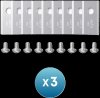 Anker Eufy Replacement Blade Set: 3x (9 Lawn Mower Blades and 9 Screws) Compatible E15/E18