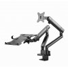 Gembird Desk mounted adjustable monitor arm with notebook tray, 17-32"