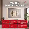Maclean TV Mount / Bracket, max VESA 600x400, 37-86", up to 45 kg, black, tilt adjustment 0°–8°, MC-188