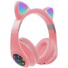 RoGer Cat M2 Bluetooth Headphones with Cat Ears LED / pink