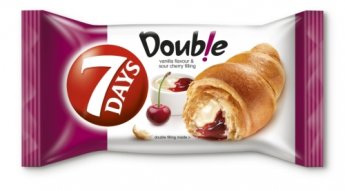 7DAYS Double kruasāns ar vaniļas un ķiršu pildījumu 60g