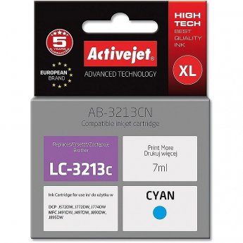 ActiveJet AB-3213CN Ink cartridge (replacement for Brother LC3213C; Supreme; 7 ml; cyan)
