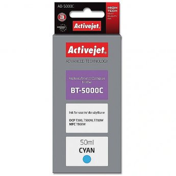 ActiveJet AB-5000C Ink Bottle (Replacement for Brother BT-5000C; Supreme; 50 ml; cyan)