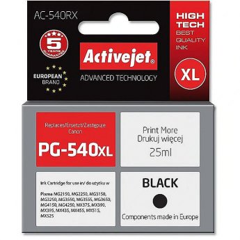 ActiveJet AC-540RX (zamiennik Canon PG-540XL; Premium; 25 ml; czarny)