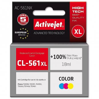 ActiveJet AC-561NX Printer Ink for Brother, Replacement Canon CL-561XL; Supreme; 18 ml; Color