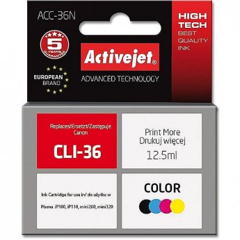 ActiveJet ACC-36N Ink cartridge (replacement for Canon CLI-36; Supreme; 12.5 ml; colour)