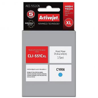 ActiveJet ACC-551CN Ink cartridge (replacement for Canon CLI-551C; Supreme; 15 ml; cyan)