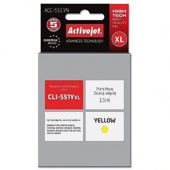 ActiveJet ACC-551YN Ink cartridge (replacement for Canon CLI-551Y; Supreme; 15 ml; yellow)