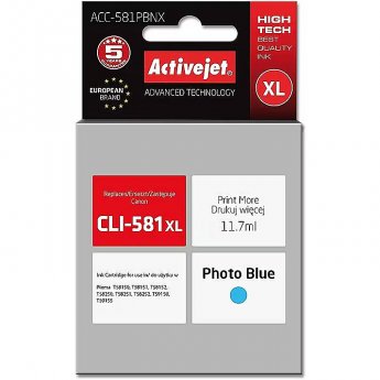 ActiveJet ACC-581PBNX Ink cartridge (replacement for Canon CLI-581PB XL; Supreme; 11,70 ml; photo cyan)