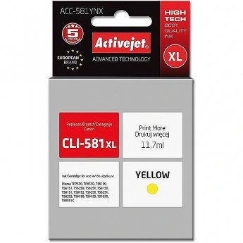 ActiveJet ACC-581YNX ink (replacement for Canon CLI-581XLY; Supreme; 11,70 ml; yellow)