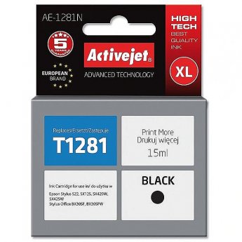 ActiveJet AE-1281N Ink (replacement for Epson T1281; Supreme; 15 ml; black)