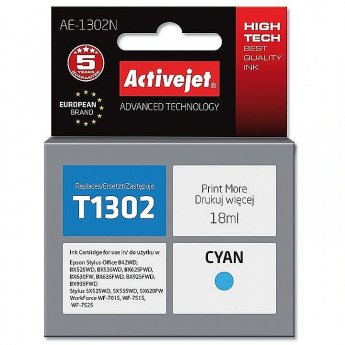 ActiveJet AE-1302N Ink (replacement for Epson T1302; Supreme; 18 ml; cyan)