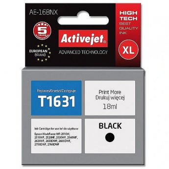 ActiveJet AE-16BNX Ink cartridge (replacement for Epson 16XL T1631; Supreme; 18 ml; black)