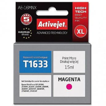 ActiveJet AE-16MNX Ink cartridge (replacement for Epson 16XL T1633; Supreme; 15 ml; magenta)