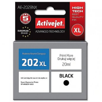 ActiveJet AE-202BNX ink (replacement for Epson 202XL G14010; Supreme; 20 ml; black)