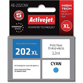 ActiveJet AE-202CNX ink (replacement for Epson 202XL H24010; Supreme; 12 ml; cyan)