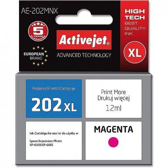 ActiveJet AE-202MNX ink (replacement for Epson 202XL H34010; Supreme; 12 ml; magenta)