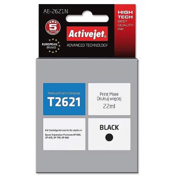 ActiveJet AE-2621N Ink cartridge (replacement for Epson 26 T2621; Supreme; 22 ml; black)