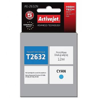 ActiveJet AE-2632N Ink cartridge (replacement for Epson 26 T2632; Supreme; 12 ml; cyan)