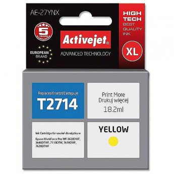 ActiveJet AE-27YNX (zamiennik Epson 27XL T2714; Supreme; 18 ml; żółty)