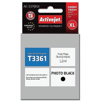 ActiveJet AE-33PBNX Ink (replacement for Epson 33XL T3361; Supreme; 12 ml; black)
