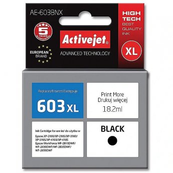 ActiveJet AE-603BNX ink (replacement for Epson 603XL T03A14; Supreme; 18,2 ml; black)