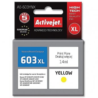 ActiveJet AE-603YNX ink (replacement for Epson 603XL T03A44; Supreme; 14 ml; yellow)