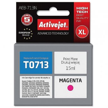 ActiveJet AEB-713N Ink cartridge (replacement for Epson T0713, T0893, T1003; Supreme; 15 ml; magenta)