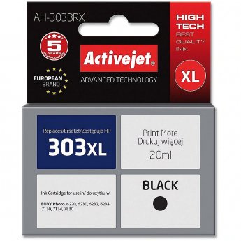 ActiveJet AH-303BRX ink for HP printer, HP 303XL T6N04AE replacement; Premium; 20 ml; black