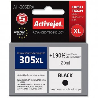 ActiveJet AH-305BRX (zamiennik HP 305 XL 3YM62AE; Premium; 20 ml; black)