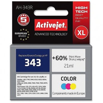 ActiveJet AH-343R Ink cartridge (replacement for HP 343 C8766EE; Premium; 21 ml; color)
