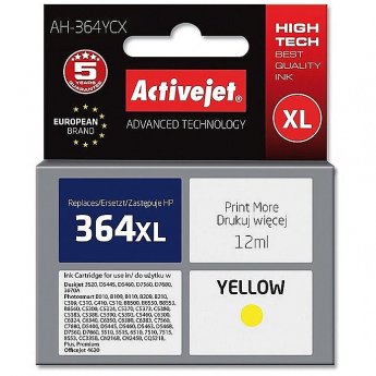 ActiveJet AH-364YCX ink (replacement for HP 364XL CB325EE; Premium; 12 ml; yelllow