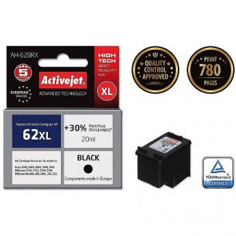 ActiveJet AH-62BRX (zamiennik HP 62XL C2P05AE; Premium; 20 ml; czarny)