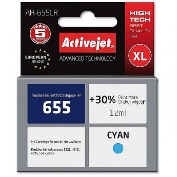 ActiveJet AH-655CR (zamiennik HP 655 CZ110AE; Premium; 12 ml; niebieski)