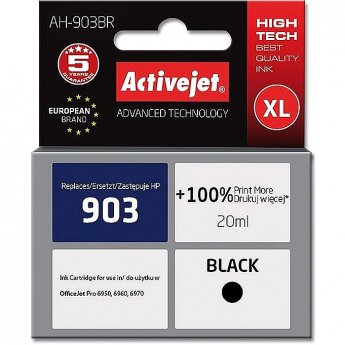 ActiveJet AH-903BR (zamiennik HP 903 T6L99AE; Premium; 20 ml; czarny) - nowy chip