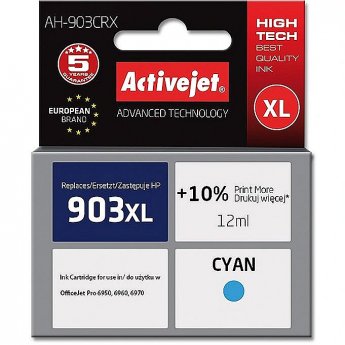 ActiveJet AH-903CRX ink (replacement for HP 903XL T6M03AE; Premium; 12 ml; cyan)