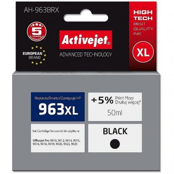 ActiveJet AH-963BRX ink for HP printers, Replacement HP 963XL 3JA30AE; Premium; 2100 pages; black