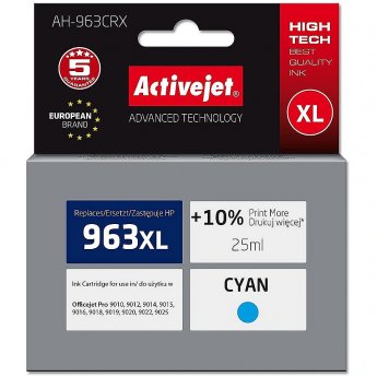 ActiveJet AH-963CRX ink for HP printers, Replacement HP 963XL 3JA27AE; Premium; 1760 pages; blue