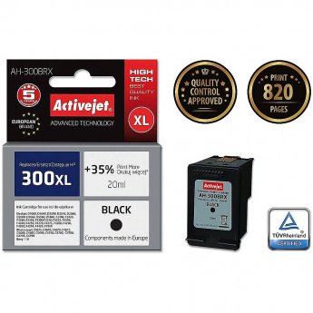 ActiveJet Ink Cartridge AH-300BRX (HP 300XL CC641EE compatible; Premium; 20 ml; black)