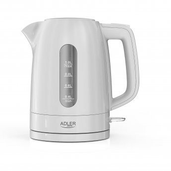 Adler Kettle | AD 1380w | Electric | 2200 W | 1 L | Polypropylene | 360° rotational base | White