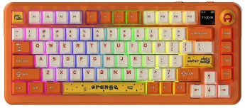 Ajazz Klawiatura mechaniczna bezprzewodowa Ajazz AK820 MAX Avocado Switch Orange White RGB z ekranem