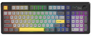 Ajazz Klawiatura mechaniczna bezprzewodowa Ajazz AK980 V2 Gift Switch V2 Black Gray Yellow z ekranem
