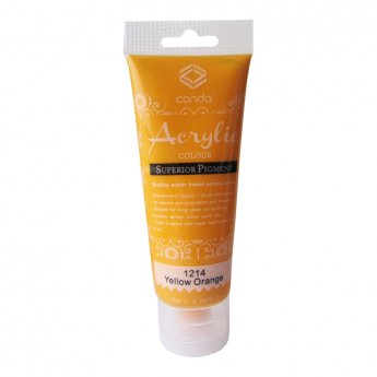 Akrila krāsa, 75ml, 1214 oranži dzeltena (Yellow Orange)