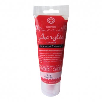 Akrila krāsa, 75ml, 1218 sarkana Scarlet