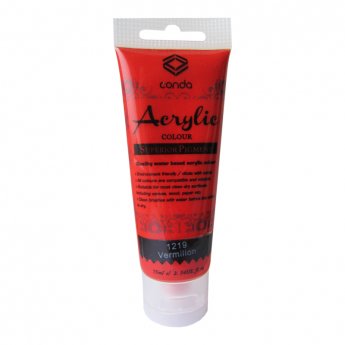 Akrila krāsa, 75ml, 1219 spilgti sarkana (Vermilion)