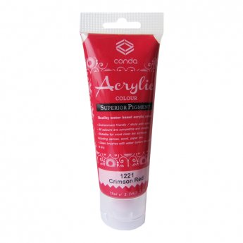 Akrila krāsa, 75ml, 1221 aveņu sarkana (Crimson Red)