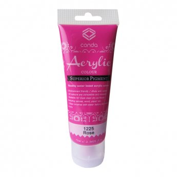 Akrila krāsa, 75ml, 1225 rozā (Rose)