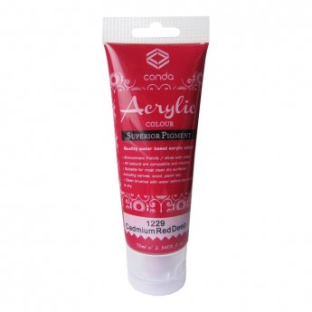 Akrila krāsa, 75ml, 1229 sarkans kadmijs (Cadmium Red Deep)