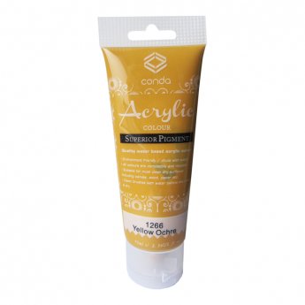 Akrila krāsa, 75ml, 1266 dzeltena ohra (Yellow Ochra)