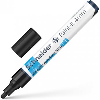 Akrila marķieris SCHNEIDER Paint-it 320, 4mm, melns